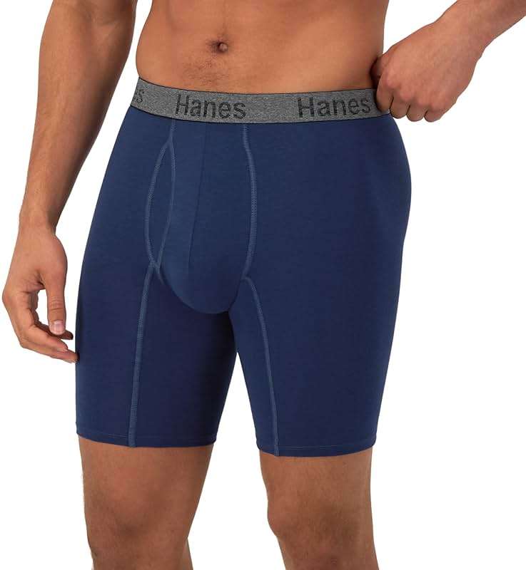 Hanes Men's Underwear Boxer Briefs or Long-Leg Boxer Briefs Pack, 3 Pack, No-Ride-Up, Stretch-Cotton Men Clothing - Image 5