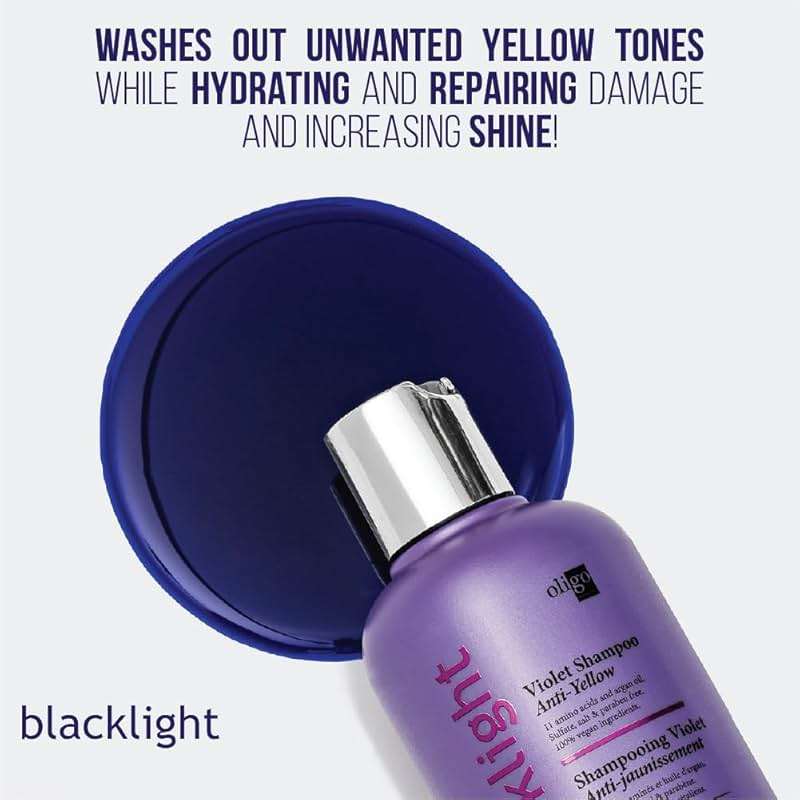 Oligo Professionnel - Blacklight Violet Shampoo - Sulfate-Free Purple Shampoo for blondes - Vegan - Eliminate Yellow Tones - Refresh Faded Highlights - Argan oil - Hydrating Formula - 8.5oz - Image 3