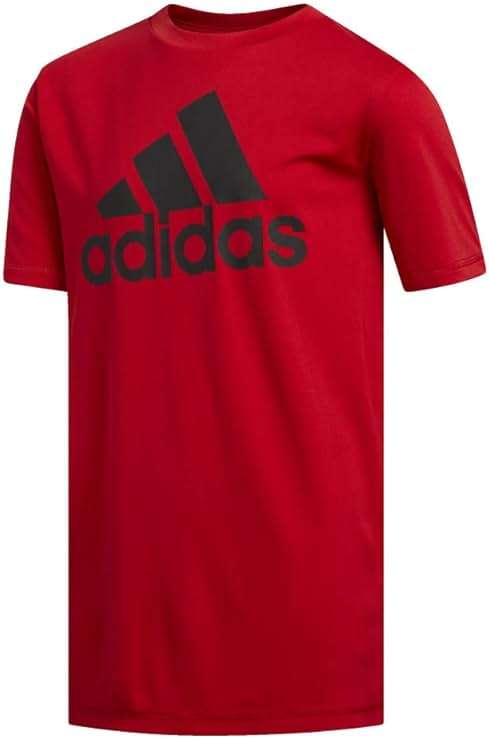 adidas Boys Short Sleeve Aeroready Performance Logo Tee T-Shirt - Image 1