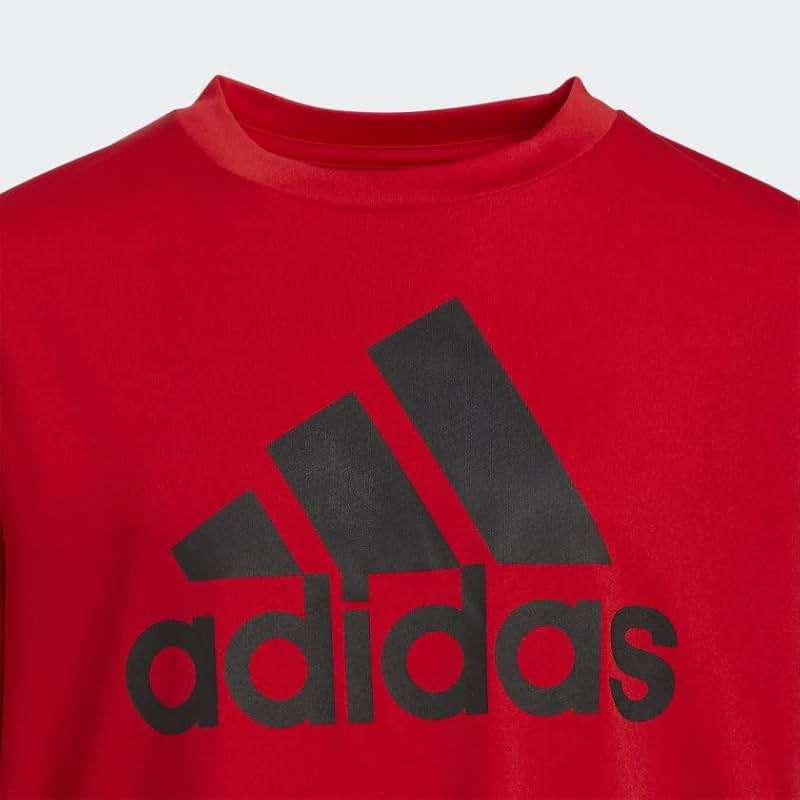 adidas Boys Short Sleeve Aeroready Performance Logo Tee T-Shirt - Image 2