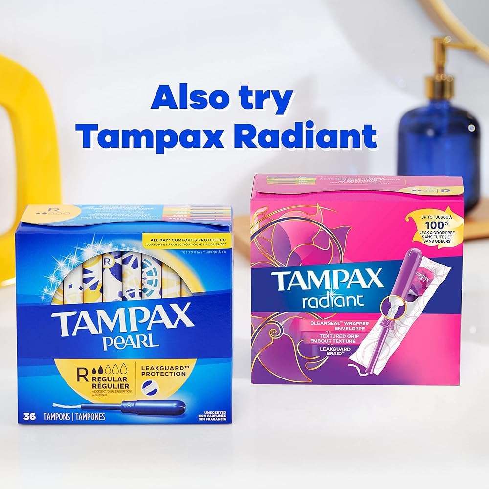 Tampax Pearl Plastic Tampons, Light/Regular/Super Absorbency Multipack, 188 Count, Unscented (47 Count, Pack of 4 - 188 Count Total) - Packaging May Vary - Image 7