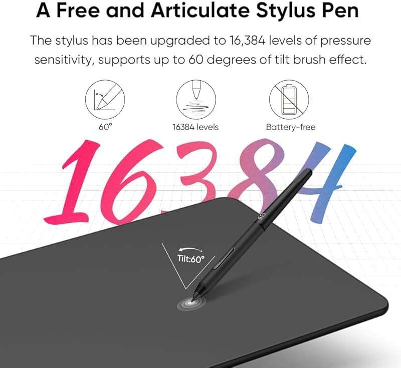 XPPen Updated Deco 01 V3 Drawing Tablet-16384 Levels of Pressure Battery-Free Stylus, 10x6 Inch OSU Graphic Tablet, 8 Hotkeys for Digital Art, Teaching, Gaming Drawing Pad for Chrome, PC, Mac, Android - Image 4
