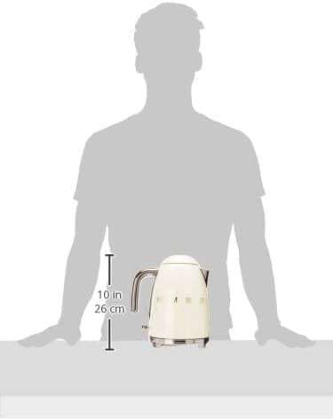 SMEG KLF03 Electric Kettle 1.7L (7 Cup), Retro Hot Water Boiler for Tea & Coffee, Fast Boiling, Auto Shut-Off, Soft Open Lid, 360° Swivel Base Countertop Kettle – Cream - Image 3