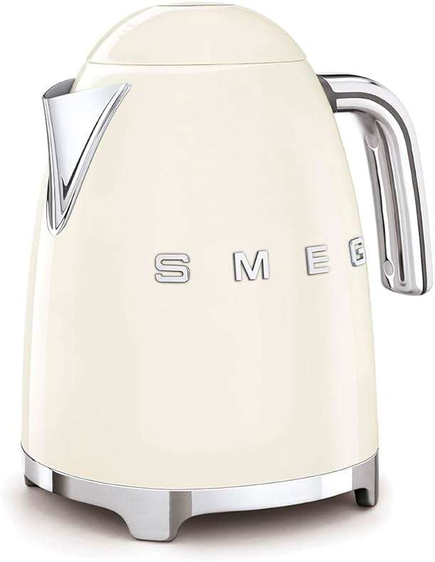 SMEG KLF03 Electric Kettle 1.7L (7 Cup), Retro Hot Water Boiler for Tea & Coffee, Fast Boiling, Auto Shut-Off, Soft Open Lid, 360° Swivel Base Countertop Kettle – Cream - Image 4
