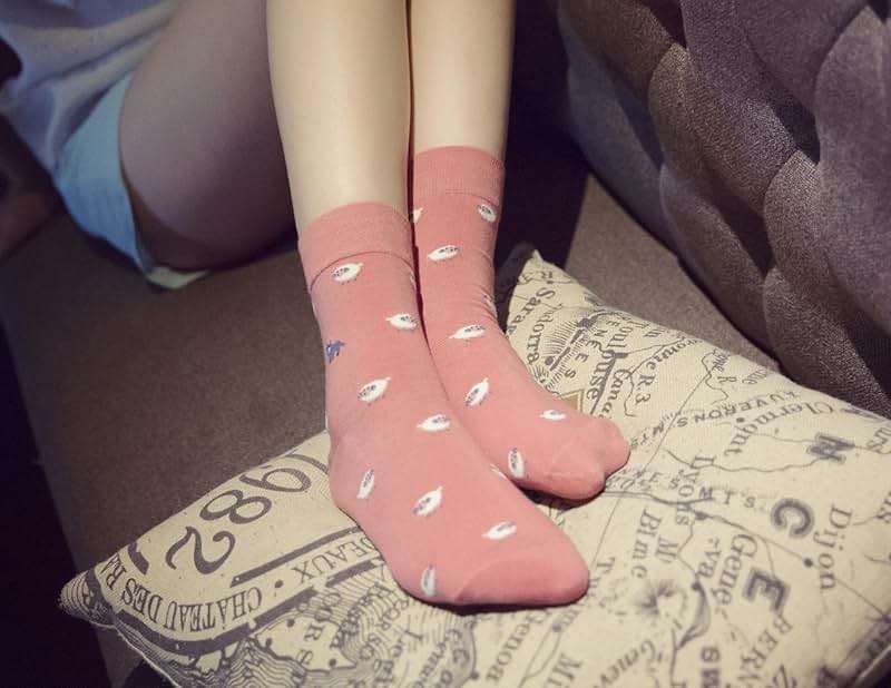 Losa Kute 5 Pairs Cute Patterned Socks Warm Crew Socks - Image 2