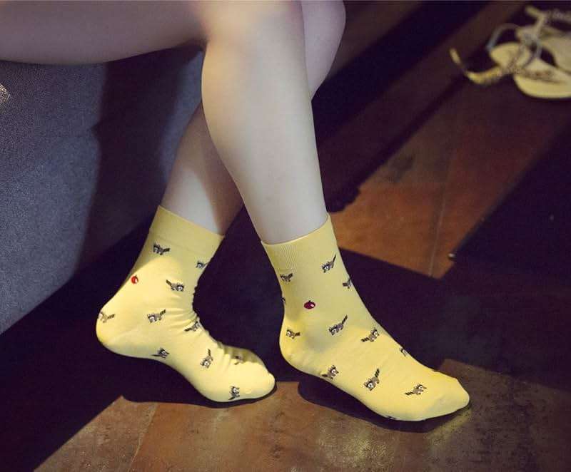 Losa Kute 5 Pairs Cute Patterned Socks Warm Crew Socks - Image 3
