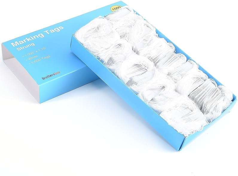 Brothersbox Price Tags with String Attached, 1000pcs White Marking Merchandise Strung Writable Label Hang Tags for Pricing Gift Jewelry Clothing Yard Sale Garage Supplies 1.75 x 1.093 inch - Image 3