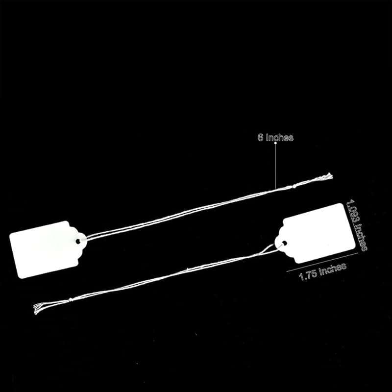Brothersbox Price Tags with String Attached, 1000pcs White Marking Merchandise Strung Writable Label Hang Tags for Pricing Gift Jewelry Clothing Yard Sale Garage Supplies 1.75 x 1.093 inch - Image 4