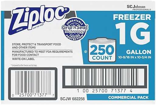 Ziploc 682258 Double-Zipper Freezer Bags, 1gal, 2.7mil, Clear w/Label Panel, 250/Carton - Image 3