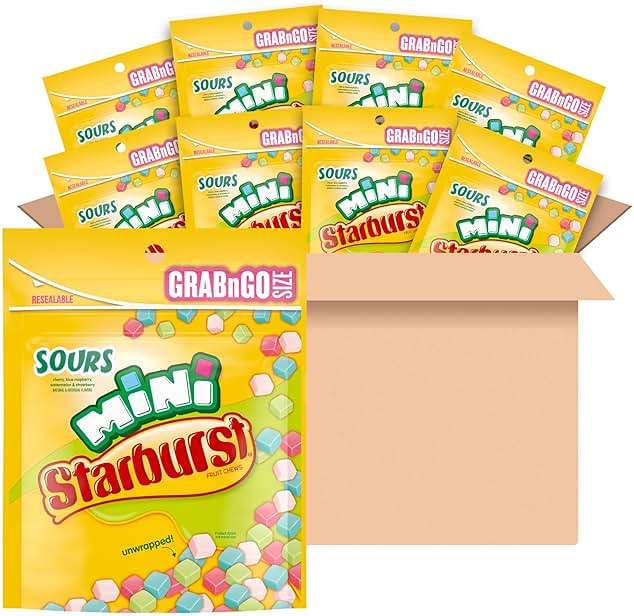 STARBURST Fruit Chews - Mini Sours, 8oz (Pack of 8) - Mini Candy, Sour Candy Bulk - Image 1