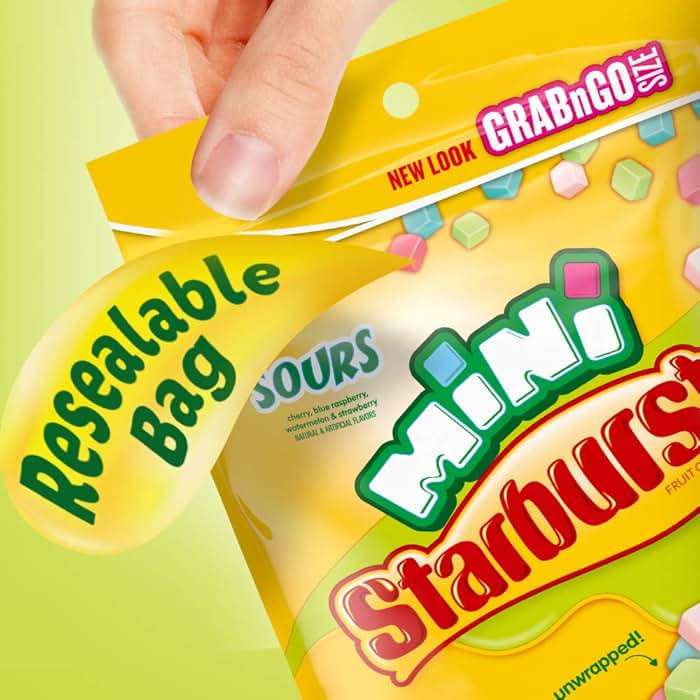 STARBURST Fruit Chews - Mini Sours, 8oz (Pack of 8) - Mini Candy, Sour Candy Bulk - Image 4