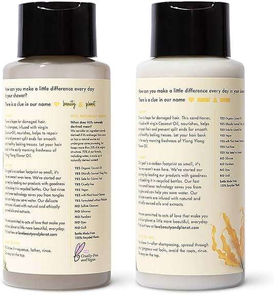 Love Beauty and Planet Coconut Oil & Ylang Hope and Repair Shampoo and Conditioner for Dry and Damaged Hair 2 Count, 13.5 oz each, Paraben , Silicone Free, Vegan - Image 2