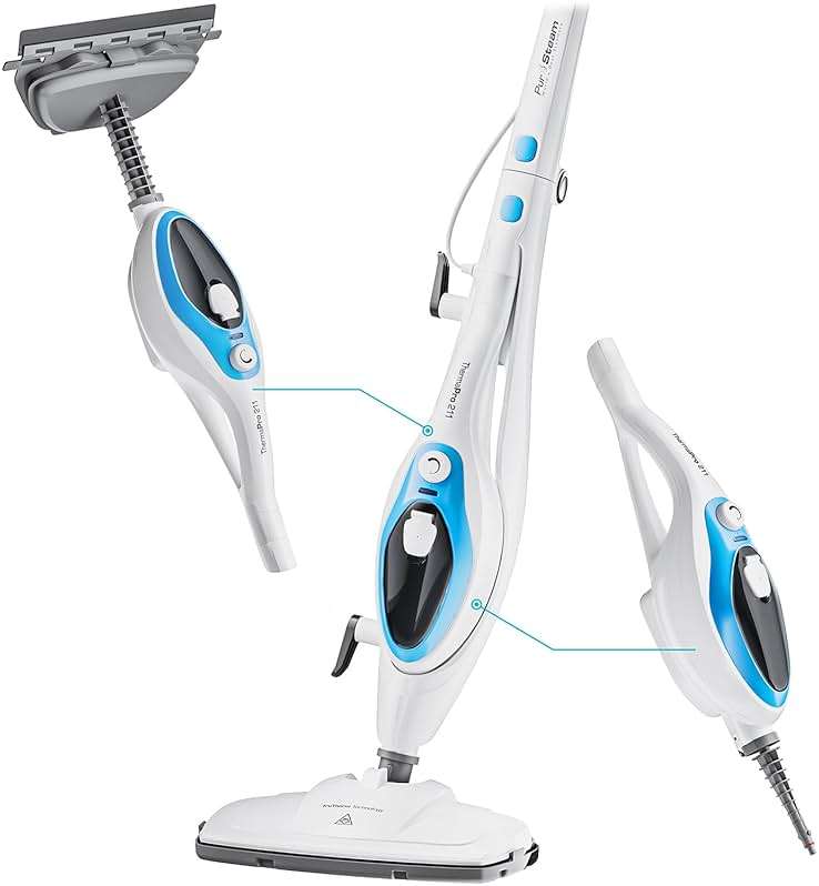 PurSteam 10-in-1 Steam Mop, Floor Steamer with Detachable Handheld Steam Cleaner for Tile, Hardwood Floors - Image 1