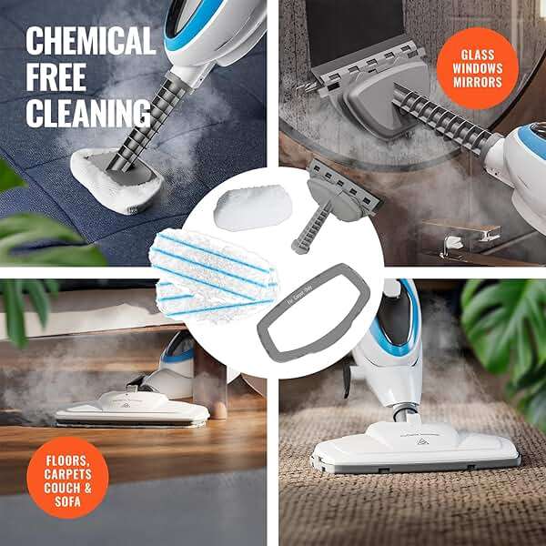 PurSteam 10-in-1 Steam Mop, Floor Steamer with Detachable Handheld Steam Cleaner for Tile, Hardwood Floors - Image 5
