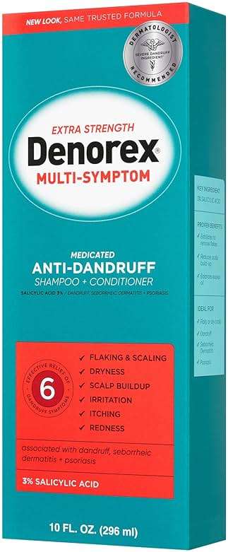 Denorex Extra Strength Multi-Symptom Anti Dandruff Shampoo & Conditioner Treatment, 3% Salicylic Acid Helps Relieve Moderate Symptoms of Dandruff, Seborrheic Dermatitis & Psoriasis, 10oz - Image 3