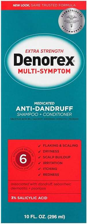 Denorex Extra Strength Multi-Symptom Anti Dandruff Shampoo & Conditioner Treatment, 3% Salicylic Acid Helps Relieve Moderate Symptoms of Dandruff, Seborrheic Dermatitis & Psoriasis, 10oz - Image 5