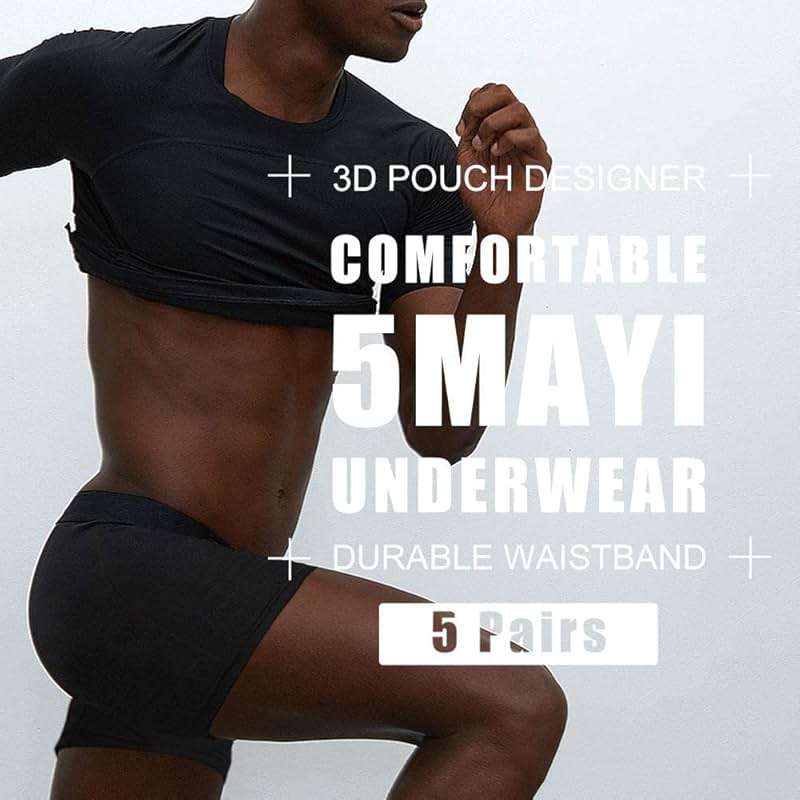 5Mayi Men's Underwear Boxer Briefs Cotton Regular Long Mens Boxer Briefs Underwear Men Pack S M L XL XXL - Image 2