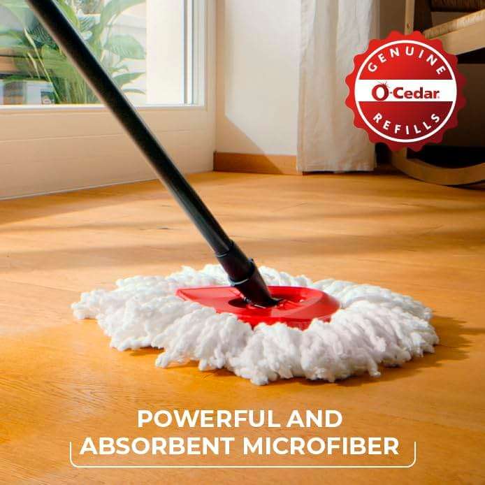 O-Cedar System Easy Wring Spin Mop & Bucket with 3 Extra Refills - Image 7