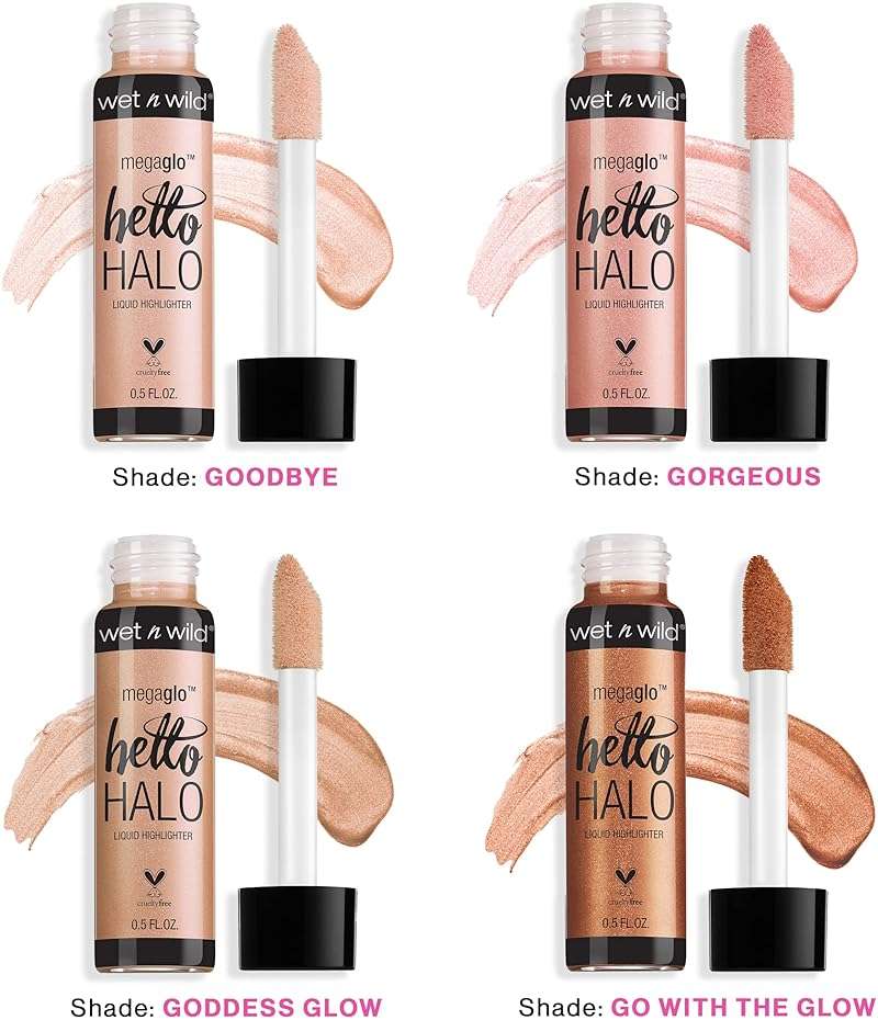 wet n wild MegaGlo Hello Halo Liquid Highlighter Makeup, Shimmer, Glow Halographic - Image 8