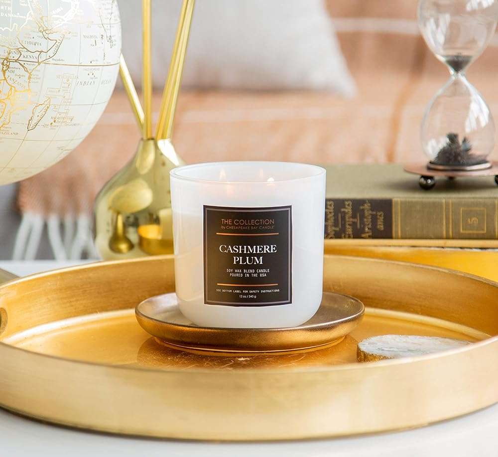 Chesapeake Bay Candle The Collection Two-Wick Scented Candle Cashmere Plum Medium Jar - Image 2