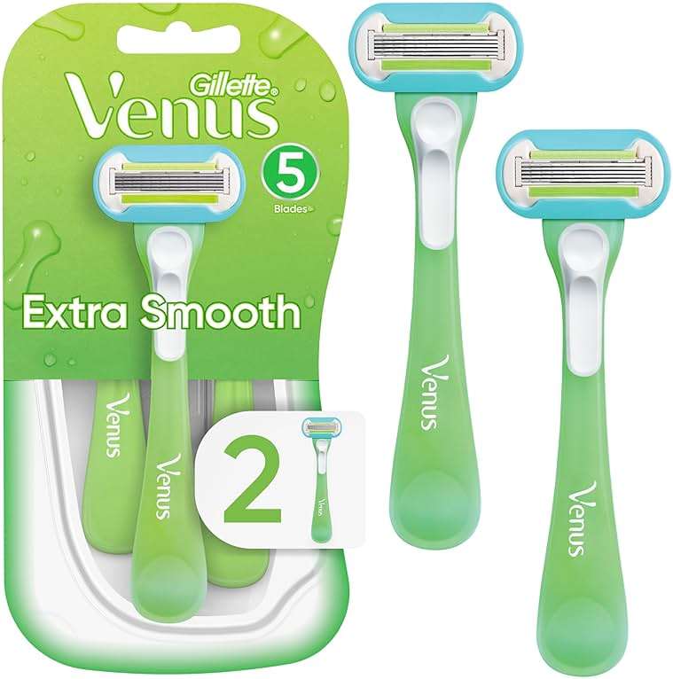 Gillette Venus Extra Smooth Green Disposable Women's Razors, 2 Count - Image 1