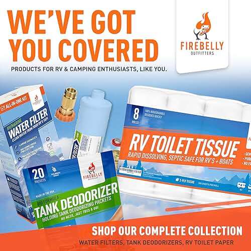 RV Toilet Paper, Septic Tank Safe-MADE IN THE USA- 8 Rolls,2-Ply 500 Sheets - Fast Dissolve Bath Tissue for Camping, Marine, RV Holding Tanks, Biodegradable - Firebelly Outfitters - Image 8