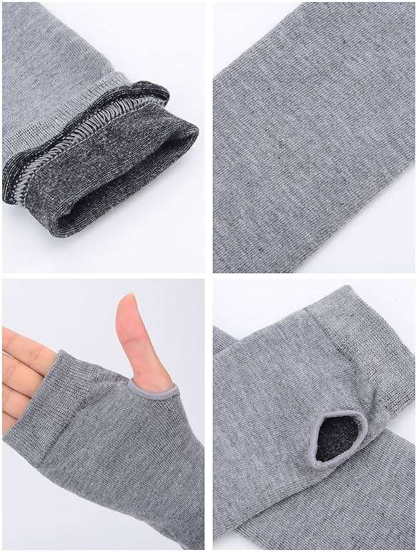 Bememo 3 Pairs Long Fingerless Gloves for Women Arm Warmers Unisex Arm Sleeves Knit Thumb Elbow Hole Stretchy Gloves Goth - Image 2
