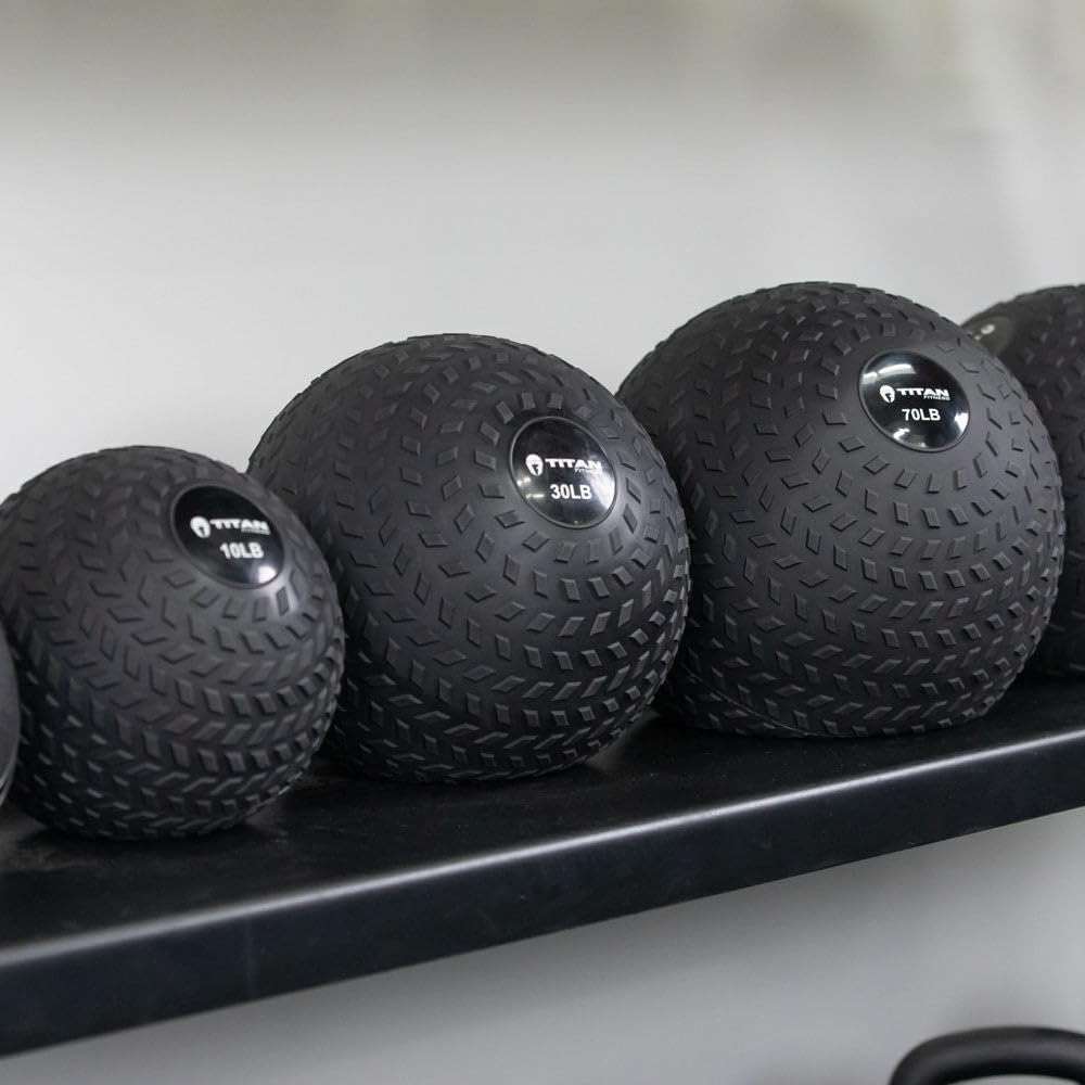 Titan Fitness Rubber Tread Slam Ball, Dead Bounce, Weight Workout - Throw, Catch, Slam, Twist - Image 4