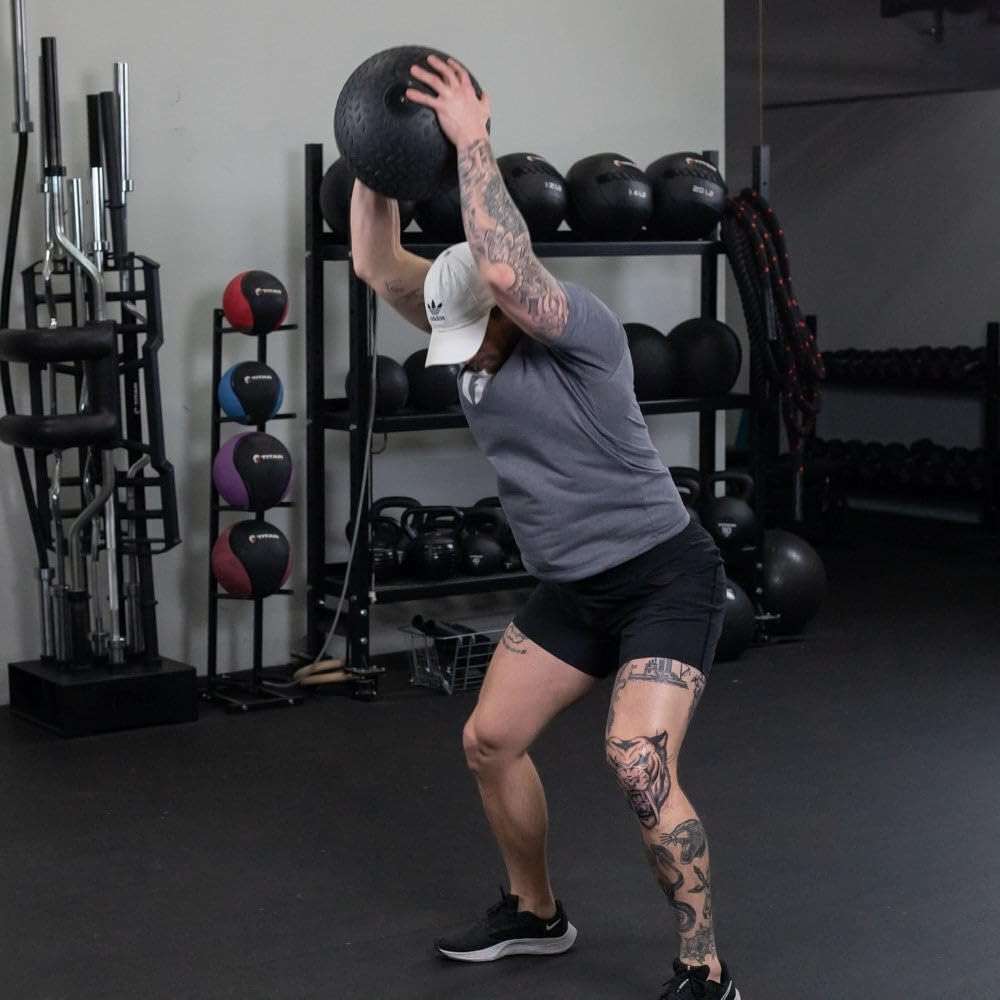 Titan Fitness Rubber Tread Slam Ball, Dead Bounce, Weight Workout - Throw, Catch, Slam, Twist - Image 6