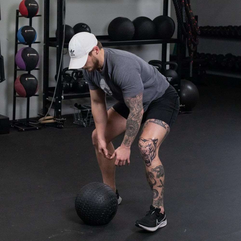 Titan Fitness Rubber Tread Slam Ball, Dead Bounce, Weight Workout - Throw, Catch, Slam, Twist - Image 7