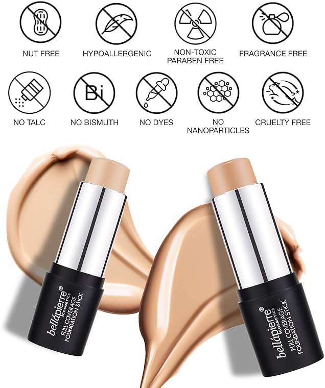 bellapierre Mineral Foundation Stick | Full Coverage Matte Finish | Cruelty Free | Non-Toxic and Paraben Free | Compact Tube - 0.35 Oz - Medium - Image 4