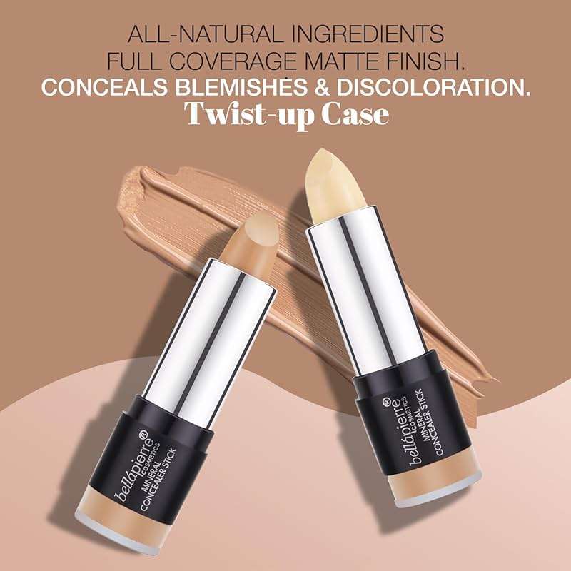 bellapierre Mineral Concealer Stick | Easy to Blend Natural Wax Matte Makeup | Hides Acne, Discoloration & Blemishes | Non-Toxic and Paraben Free | All Day Wear - (Light/Medium) - Image 2