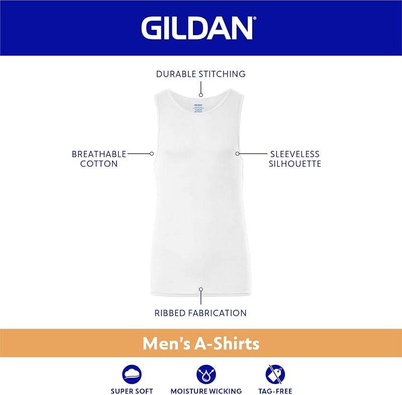 Gildan Men's A-Shirts Tanks Multipack - Image 2