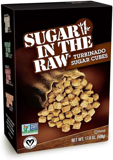 Sugar In The Raw Turbinado Cane Sugar Cubes, 17.6 oz. Box, Pure, All-Natural Turbinado Sugar, Non-GMO Project Certified, Kosher, Vegan and Gluten Free - Image 1