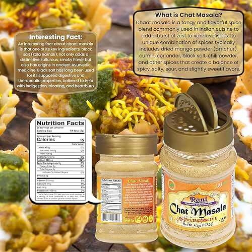 Rani Chat Masala (14 Spice Seasoning Salt) Tangy Indian Seasoning 4.5oz (127.5g) PET Jar ~ All Natural | No MSG | Vegan | No Colors | Gluten Friendly | NON-GMO | Kosher | Indian Origin - Image 2