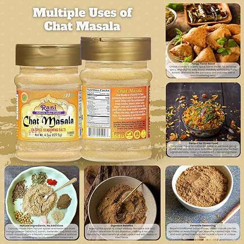 Rani Chat Masala (14 Spice Seasoning Salt) Tangy Indian Seasoning 4.5oz (127.5g) PET Jar ~ All Natural | No MSG | Vegan | No Colors | Gluten Friendly | NON-GMO | Kosher | Indian Origin - Image 5