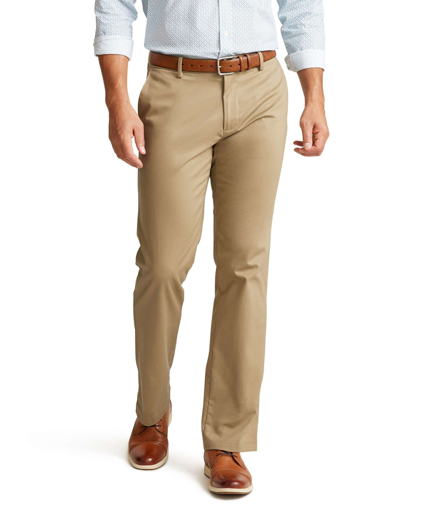Dockers Mens Straight Fit Signature Lux Cotton Stretch Khaki Pant - Image 1
