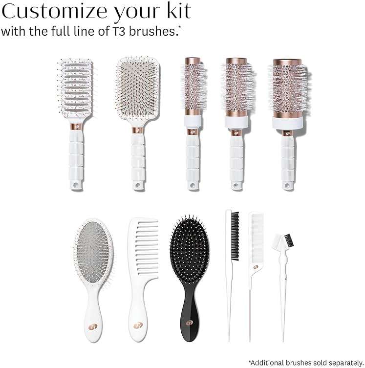 T3 Volume Round Hair Brush Ceramic-Coated Barrel Vented Round Brush for Blow Drying Heat Resistant Bristles - Image 7