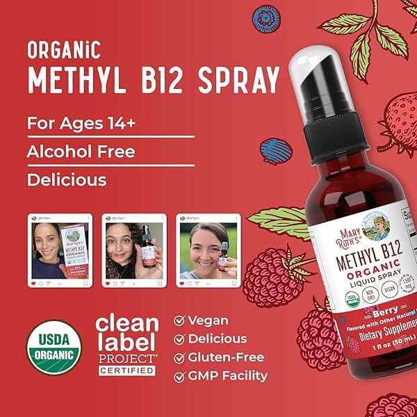 MARYRUTH'S Organic Methyl B12 Spray | 1,500 mcg B12 Per Serving | Methylcobalamin | Energy Metabolism | Cognitive Function | Neuro Health | Vegan | Gluten Free | Sugar Free | 1 Fl Oz - Image 9