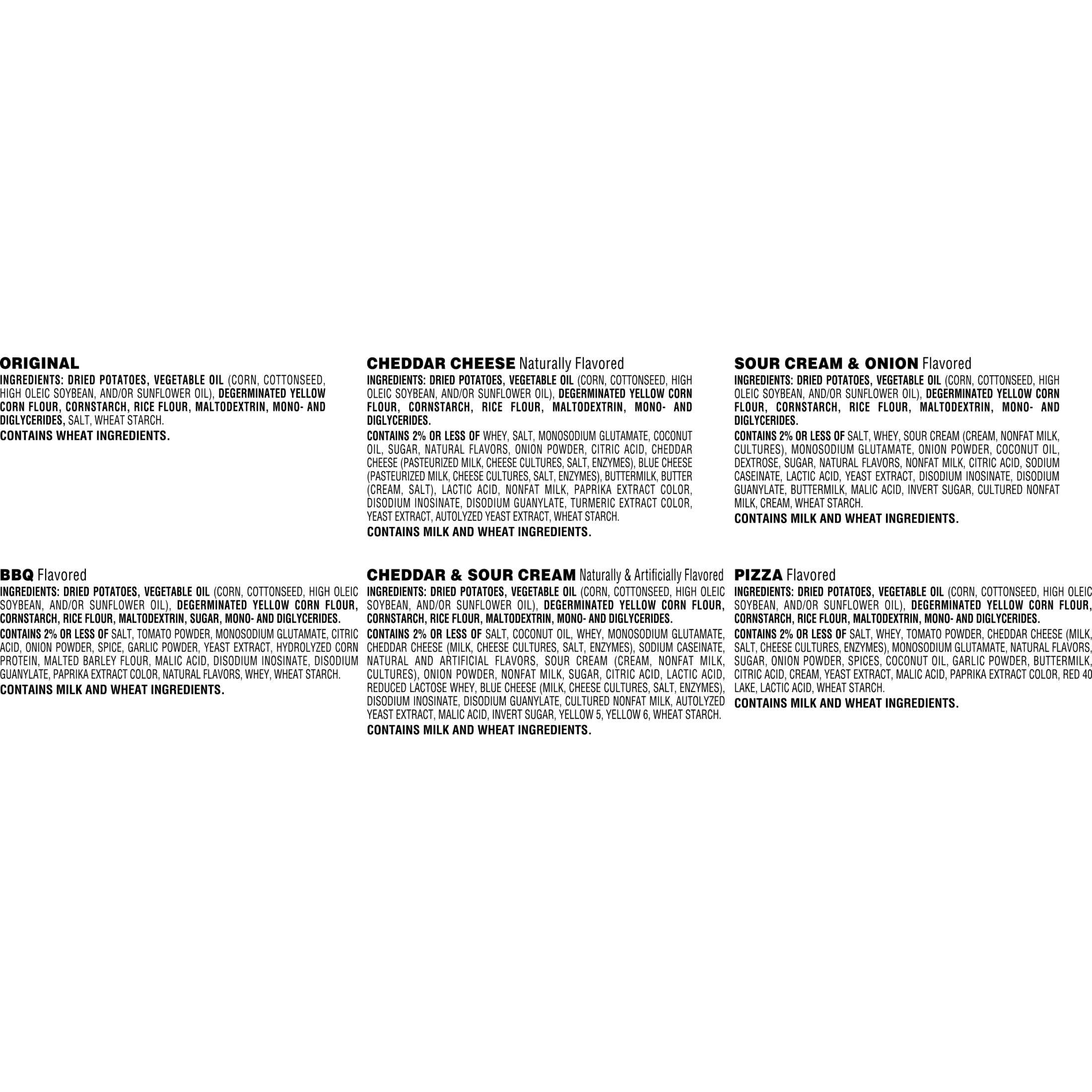 Pringles Snack Stacks Potato Crisps Chips, Flavored Variety Pack, Original, Sour Cream and Onion, Cheddar Cheese, BBQ, Pizza, Cheddar and Sour Cream, 19.5 oz (27 Cups) - Image 7
