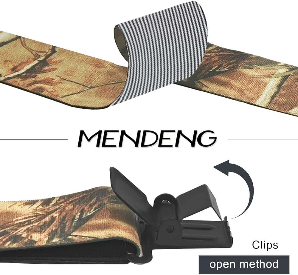 MENDENG Camo Suspenders for Men 2" Heavy Duty Clips - Adjustable X-Back Braces for Hunting and Daily Work - Image 3