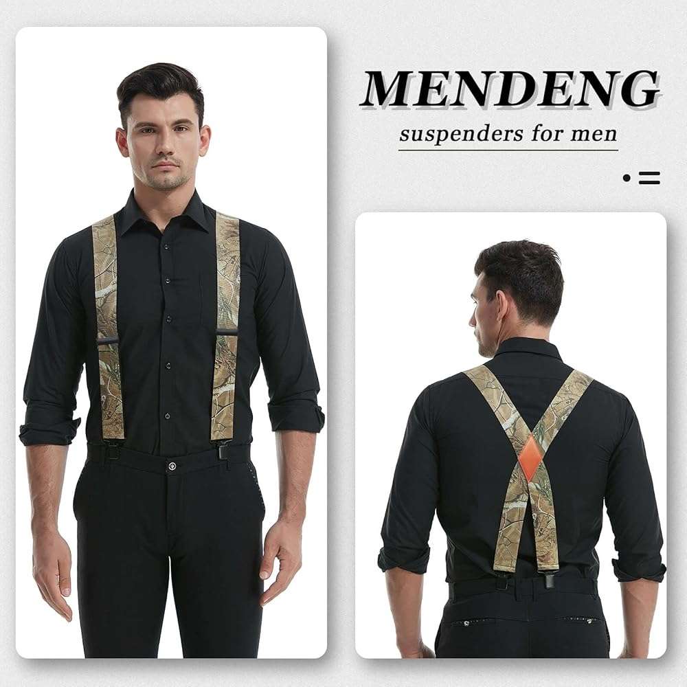 MENDENG Camo Suspenders for Men 2" Heavy Duty Clips - Adjustable X-Back Braces for Hunting and Daily Work - Image 6