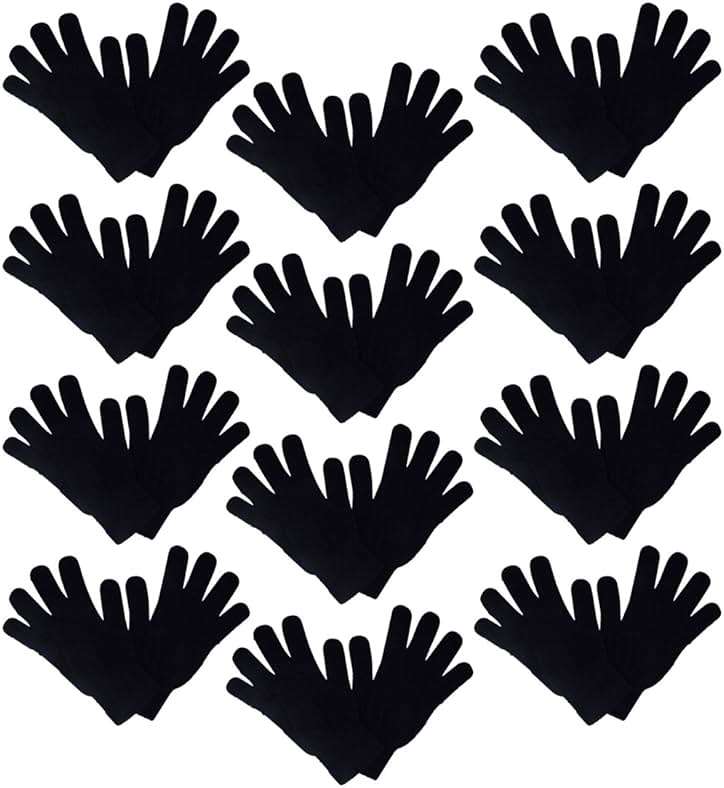 Motique Accessories Set of 12 Warm Knit Gloves Unisex Lots of Styles - Image 1