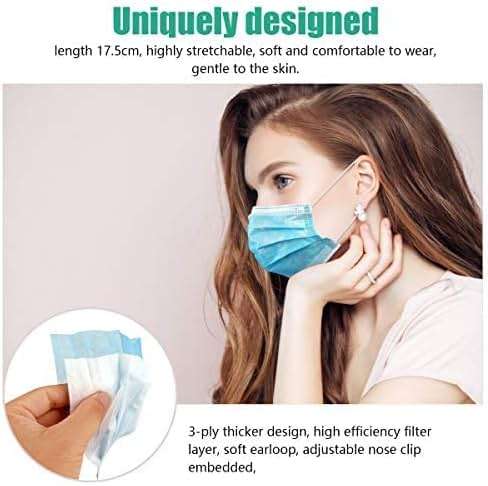 Wecolor 100 PCS Blue Masks, Disposable Face Mask, 3 Ply Protection Masks - Image 2