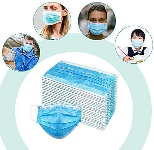Wecolor 100 PCS Blue Masks, Disposable Face Mask, 3 Ply Protection Masks - Image 4