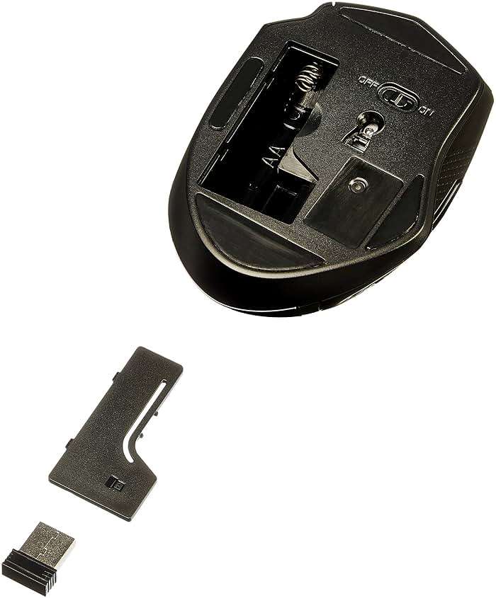 Amazon Basics Portable Wireless Computer Mouse, Ergonomic, 2.4 GHz Optical, DPI Adjustable, Easy to Use, Compatible With PC, Mac, Laptop, Black - Image 5