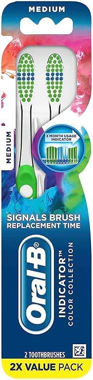 Oral-B Pro Health Fights Plaque & Tartar, 2 Count Medium Manual Toothbrush Pack, Indicator Bristles, Plaque Fighter, Gentle on Teeth - Image 2