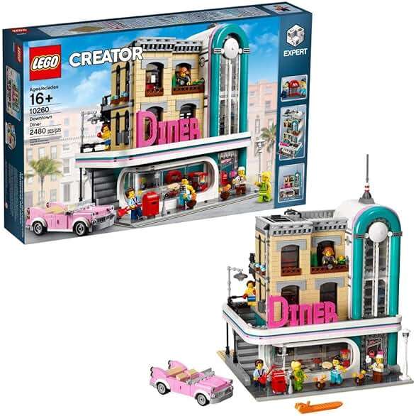 LEGO Creator Expert Downtown Diner 10260 Building Kit, Model Set and Assembly Toy for Kids and Adults (2480 Pieces) - Image 6
