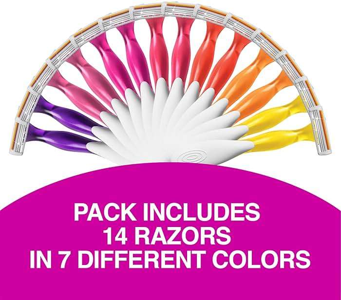 BIC Soleil 3 Colors Women's Disposable 3-Blade Razors, Aloe Vera Strip, College Dorm Room Essential, Shower Caddy and Toiletry Bag Ready, 14-Pack - Image 3