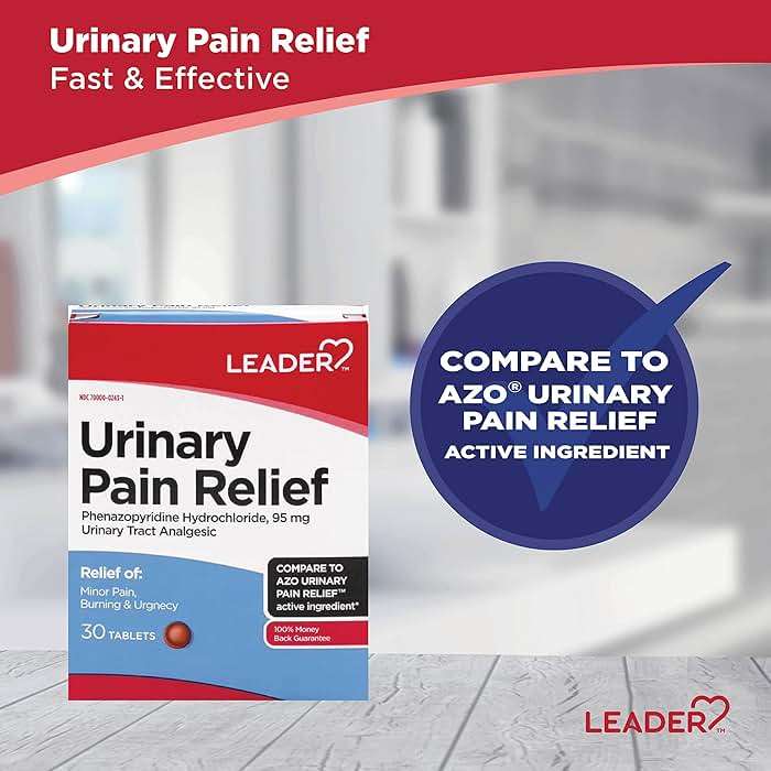 LEADER Urinary Maximum Strength, Fast Action for Burning & Urgency, Phenazopyridine Hydrochloride 95 mg, 30 Tablets, 4-Pack - Image 2